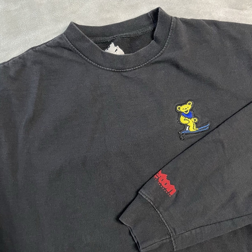 Teton Gravity Research Grateful Dead Dancing Bear Sweatshirt Mens L Black Ski
